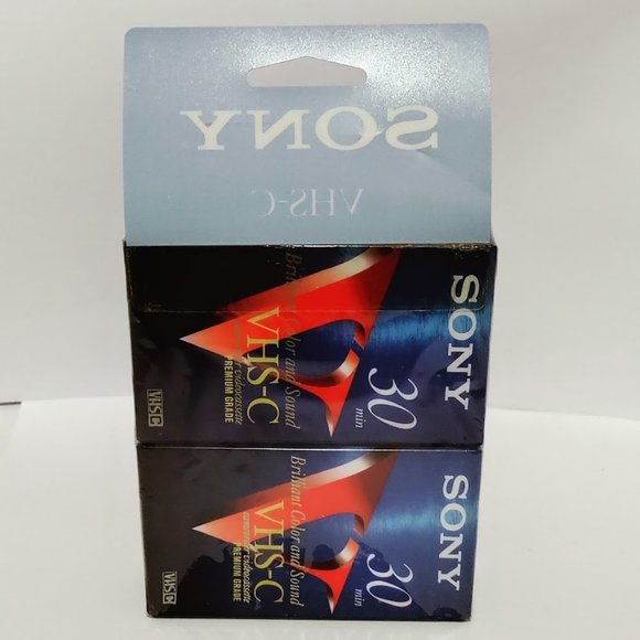 Sony 2 Pack VHS-C 30 min Brilliant Color and Sound Video Cassettes - Picture 2 of 3